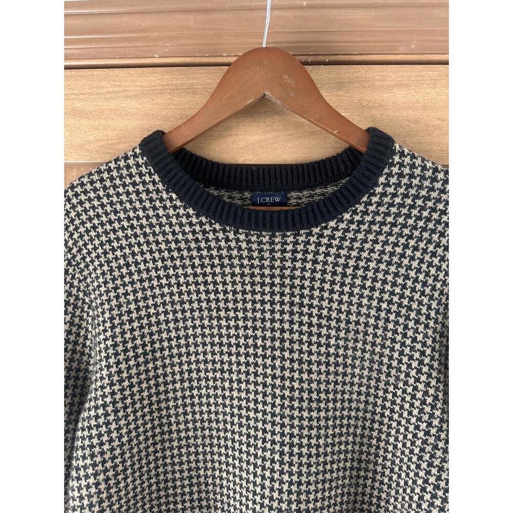 J.Crew Lambswool-blend Houndstooth Crewneck Sweater Brown/Black Men’s sz Medium - Picture 11 of 12